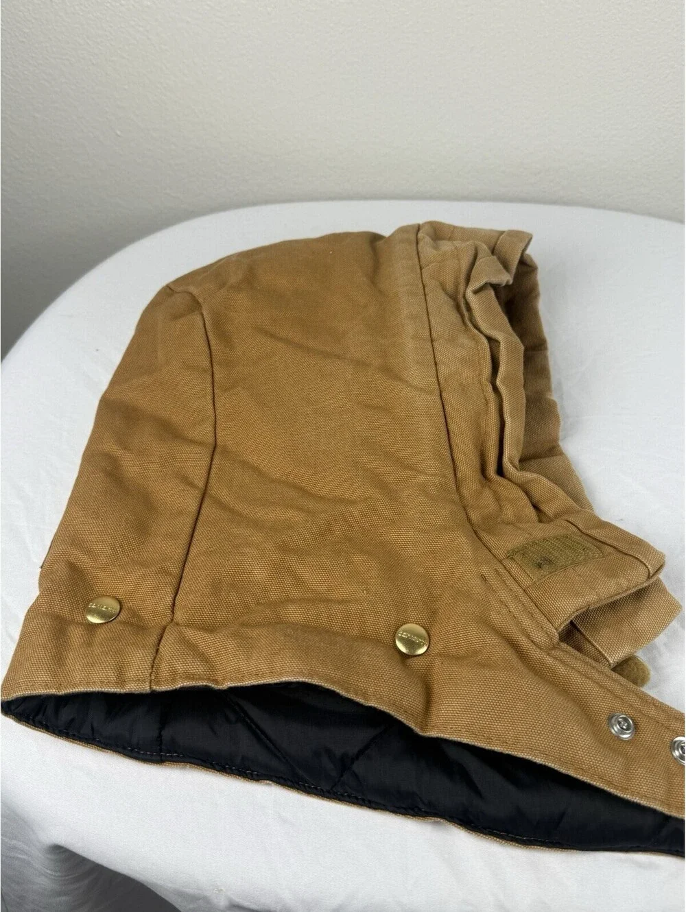 Carhartt Hood A02 BRN Brown Duck Canvas Quilt Lined Insulated Snap On USA